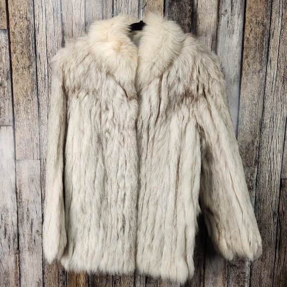SAGA FOX Authentic Silver Fox Fur Coat - M